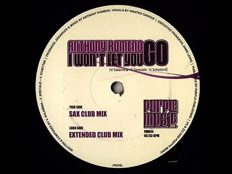 ANTHONY ROMENO -  I Won't Let You Go