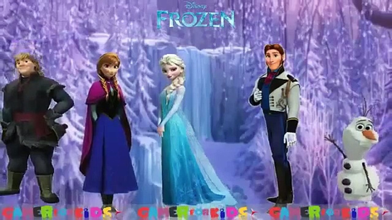 Finger Family Children Nursery Rhymes Song Elsa Cartoon for Kids Frozen Anna Disney