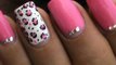 Pink Leopard nail art tutorial In rhinestones designs for beginners cute nail polish ideas