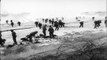 British troops landing at Sword Beach on D-Day.  And US troops landing at Omaha B...HD Stock Footage