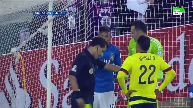 Neymar Yellow Card | Brazil vs Colombia 17.06.2015