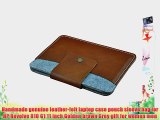 Handmade genuine leather-felt laptop case pouch sleeve bag for HP Revolve 810 G1 11 inch Golden