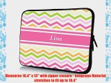 17 inch Rikki KnightTM Lisa Pink Chevron Name Design Laptop Sleeve