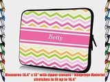 17 inch Rikki KnightTM Betty Pink Chevron Name Design Laptop Sleeve