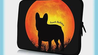 17 inch Rikki KnightTM French Bulldog Dog Silhouette By Moon Design Laptop Sleeve