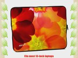 Designer Sleeves Spring Flowers Sleeve for 13-Inch Laptop Orange (13DS-SF)