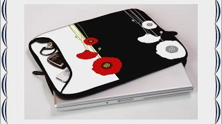 Designer Sleeves 17-Inch Poppies Laptop Sleeve Black/White (17DS-POP)