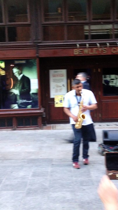Saxophonist Inspire Flash Dance On Popular Grafton Street In Dublin