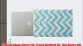 Kuzy - 11-Inch Light BLUE Chevron Cotton Sleeve Handmade Cover for Apple MacBook Air 11.6 Model: