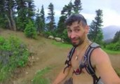 Climber Meets Herd of Mountain Goats at Summit