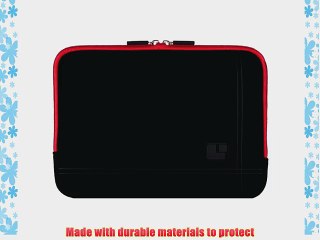 SumacLife Padded Sleeve - PRO Microsuede Quilted Cover FIRE RED BLACK for Samsung ATIV Book