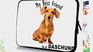 15 inch Rikki KnightTM My Best Friend is a Brown Daschund Dog Design Laptop Sleeve