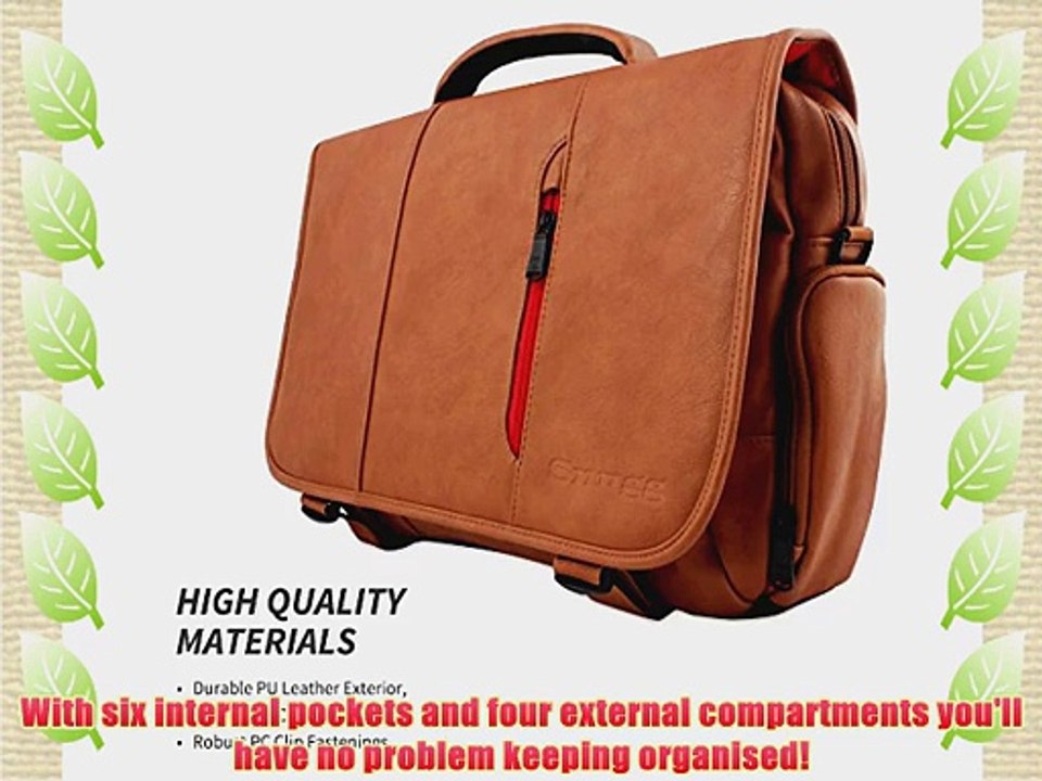 Snugg? Crossbody Shoulder Messenger Bag in Brown Leather - Fits Laptops up to 15.6