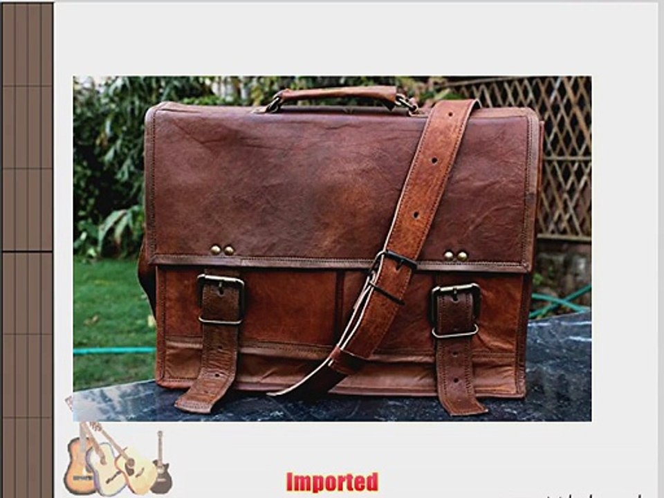 HANDOLEDERCO. Vintage Leather Laptop Bag Messenger Handmade Briefcase Crossbody Shoulder Bag