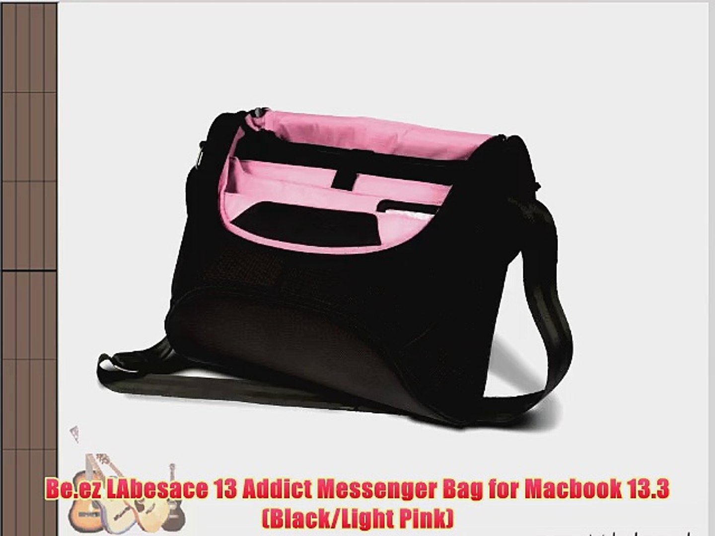 ⁣Be.ez LAbesace 13 Addict Messenger Bag for Macbook 13.3 (Black/Light Pink)