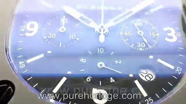 Swiss Replica Watches Replica Burberry Britain Chrono 47mm SS Black Dial on Black Leather Strap JAP