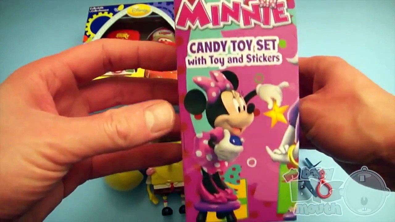Opening 4 Surprise Eggs and Toys! Disney Cars Planes Minnie Mouse and SpongeBob!