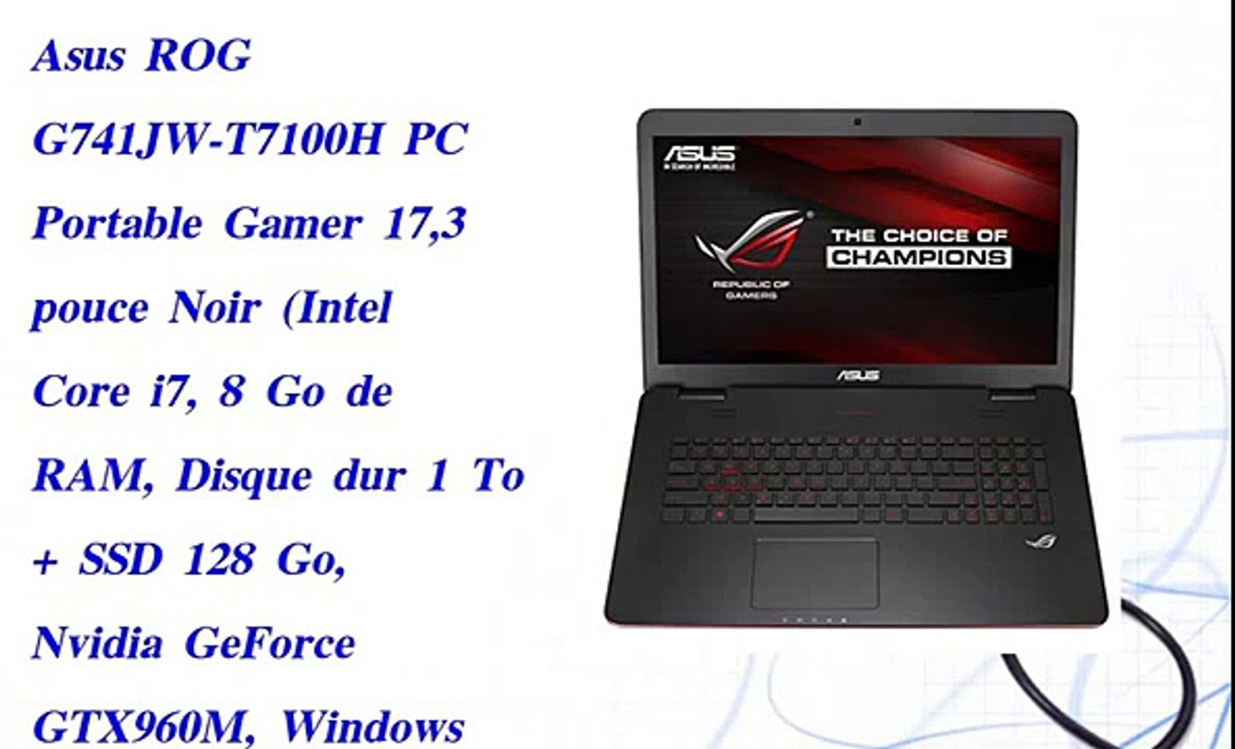 Asus Rog G741jw T7100h Pc Portable Gamer 17 3 Pouce Video Dailymotion