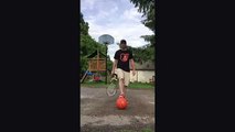 Basketball no look trick shot tennis racquet soccer style set up. FOLLOW RealMatixJ on Instagram