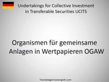 How to say Undertakings for Collective Investment in Transferable Securities... in German