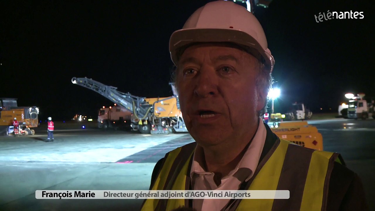 Aéroport : la piste de Nantes-Atlantique en cours de rénovation