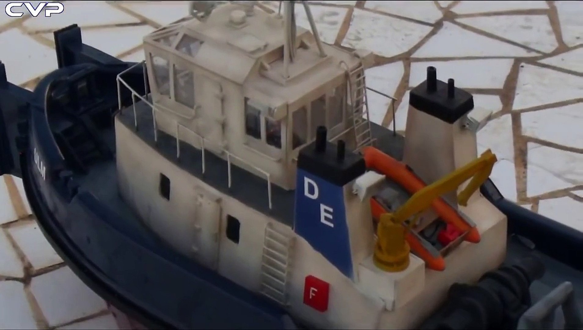 rc tugboat with barge