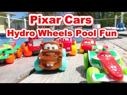 Pixar Cars Hydro Wheels Lightning McQueen , Mater, Red and Mack and the Pool