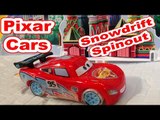 Pixar Cars Unboxing Lightning McQueen Snowdrift Spinout PlaySet and Assembly with Slow Motion and So
