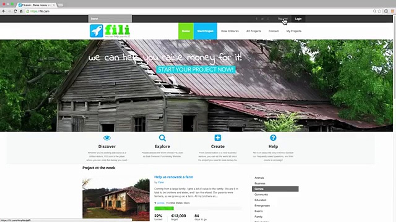 Fili-How to create a CrowdFunding and Fundraising account on Fili.com