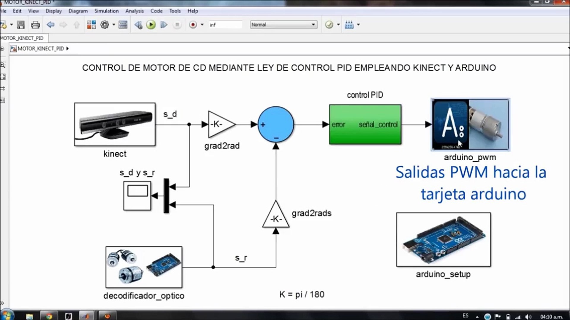 CONTROL PID MOTOR KINECT-ARDUINO-SIMULINK - video Dailymotion