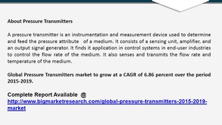 Global Pressure Transmitters Market - Trends, Size, Share, Demand, Key Vendors & Forecasts