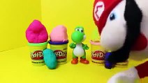 Super Mario Surprise Play Doh Eggs with Yoshi Princess Peach Donkey Kong Diddy Kong Fireba
