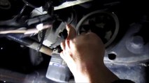 How to change a SERPENTINE ACCESSORY DRIVE BELT transversely mounted engine (2004 Mitsubishi Lancer)