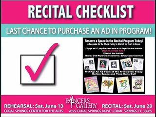 Recital 2015 Checklist - Dancers Gallery