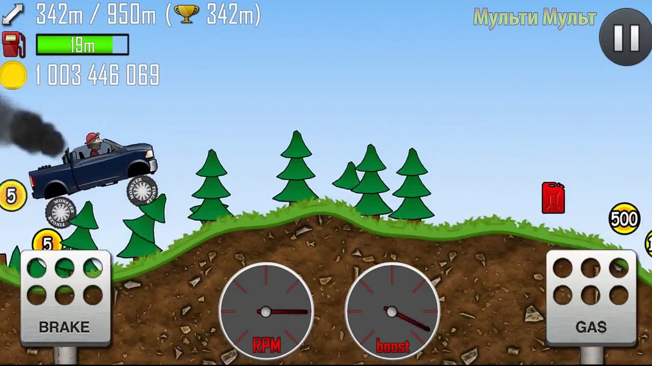 Monster Truck Hill Climb Racing games Cartoon Сars for kids Android HD