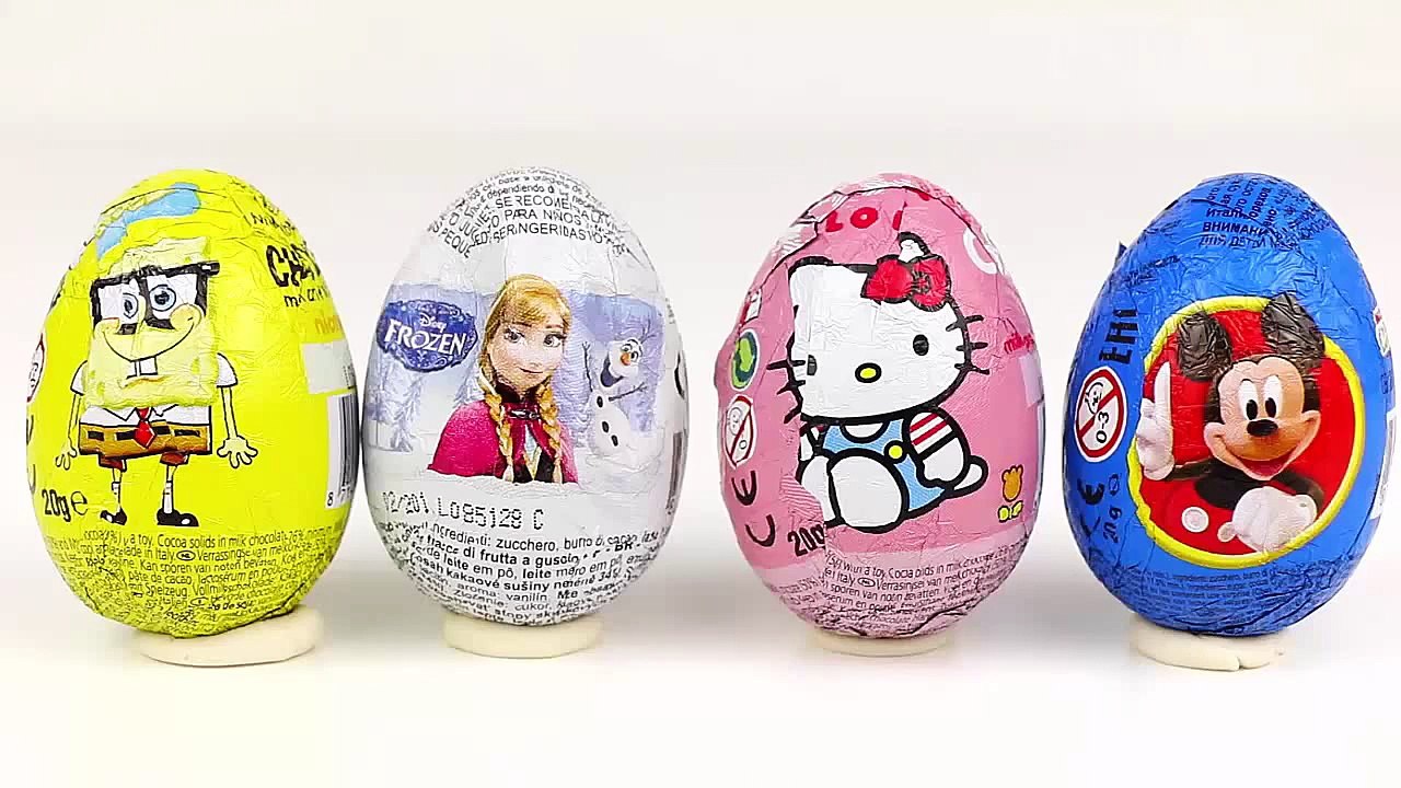 Frozen Surprise Eggs Mickey Mouse Hello Kitty Play Doh Kinder Surprise Eggs