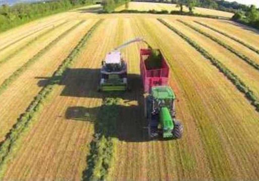 Drone Crashes Into a Silage Harvester