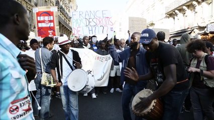 Manifestation de migrants à Paris le 16 juin