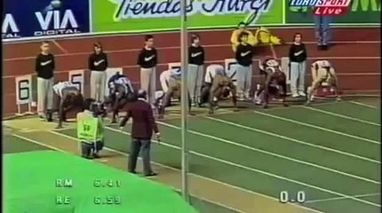Maurice Greene 60m 6.39 world record with slow motion