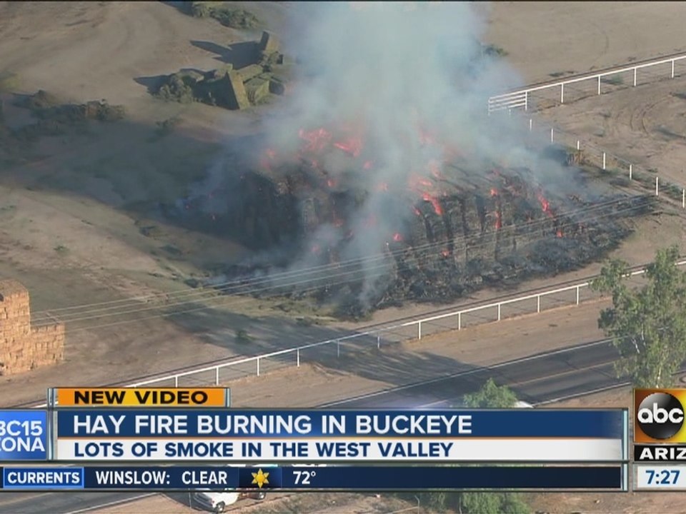 Hay fire burning in Buckeye