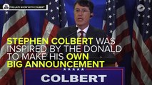 Colbert Mocks Donald Trump's Announcement With One Of His Own