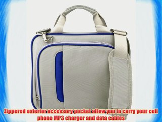 Silver Blue Messenger Shoulder Bag Carrying Case for Samsung 15.6 inch Laptop Models NP700Z5A