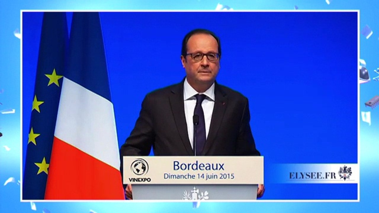 François Hollande ivre au salon Vinexpo