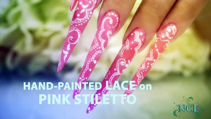 Nail Art - Hand-Painted Lace On Stiletto Tutorial