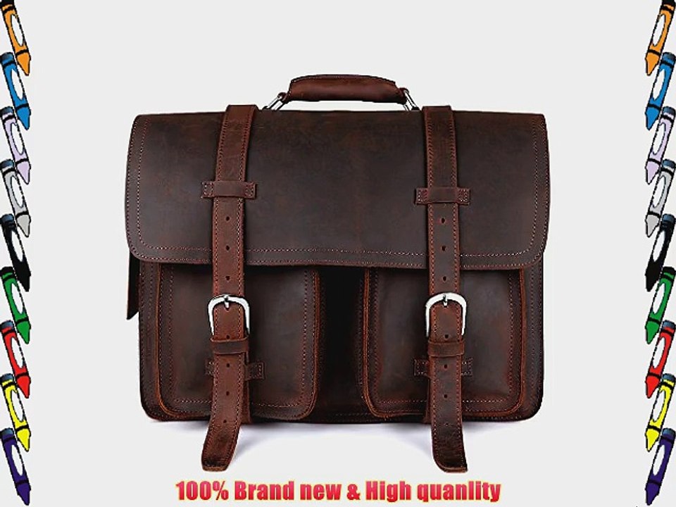 Kattee Real Leather 16 Laptop Briefcase Large Messenger Bag Backpack Handbag