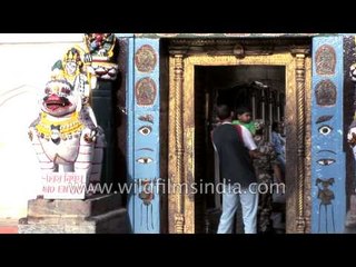 Hanuman statue at the entrance gate of Hanuman Dhoka - Kathmandu