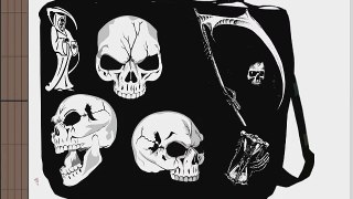 Rikki KnightTM Grim Reaper Skulls on Black Messenger Bag - Shoulder Bag - School Bag for School