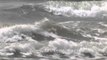 Waves hitting the shore of a beach in Rann of Kutch, Gujarat
