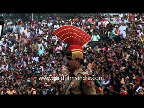 Flag lowering ceremony at Wagah Border