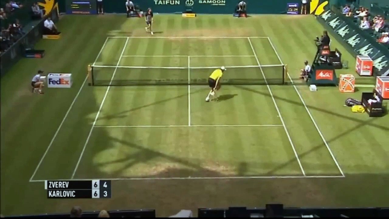 Halle open 2015 Ivo Karlovic vs Alexander Zverev Highlights 17/06/2015